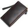 Коричневий гаманець клатч з натуральної гладкої шкіри VINTAGE STYLE (14910) - 1