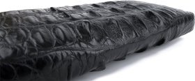 Мужской кошелек-клатч из натуральной кожи крокодила в черном цвете CROCODILE LEATHER (18016)