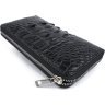 Чоловічий гаманець-клатч з натуральної шкіри крокодила в чорному кольорі CROCODILE LEATHER (18016) - 5