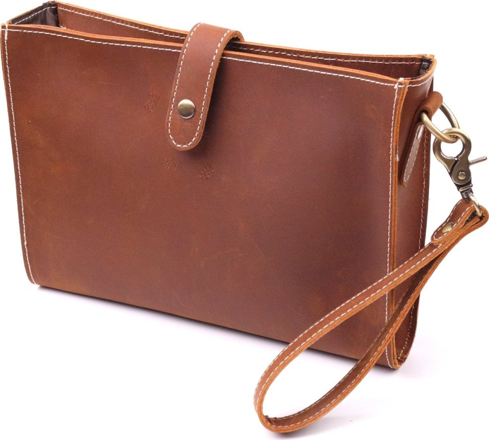 Жіноча вінтажна сумка коричневого кольору з натуральної шкіри Vintage (2421301)