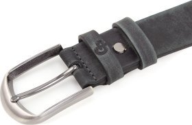 Ремень серого цвета из кожи высокого качества Grande Pelle (31245)