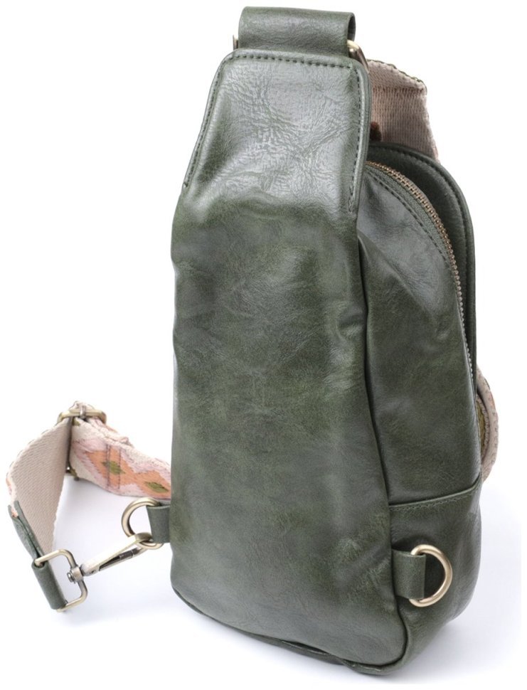 Стильна сумка через плече з екошкіри Vintage 22791 Зелена modnotak фото №2