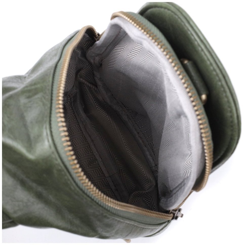 Стильна сумка через плече з екошкіри Vintage 22791 Зелена modnotak фото №6