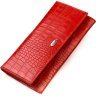 Червоний довгий жіночий гаманець з натуральної шкіри з тисненням під крокодила CANPELLINI (2421827) - 1