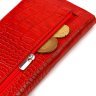 Красный длинный женский кошелек из натуральной кожи с тиснением под крокодила CANPELLINI (2421827) - 5