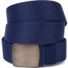Надежный мужской ремень из синего текстиля с металлической пряжкой Vintage (2420596) - 1