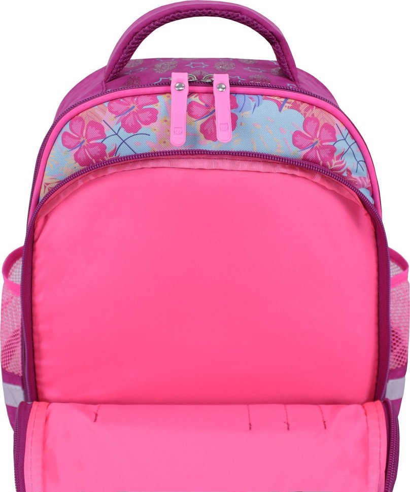 Шкільний рюкзак для дівчаток малинового кольору з совою Bagland (53691)