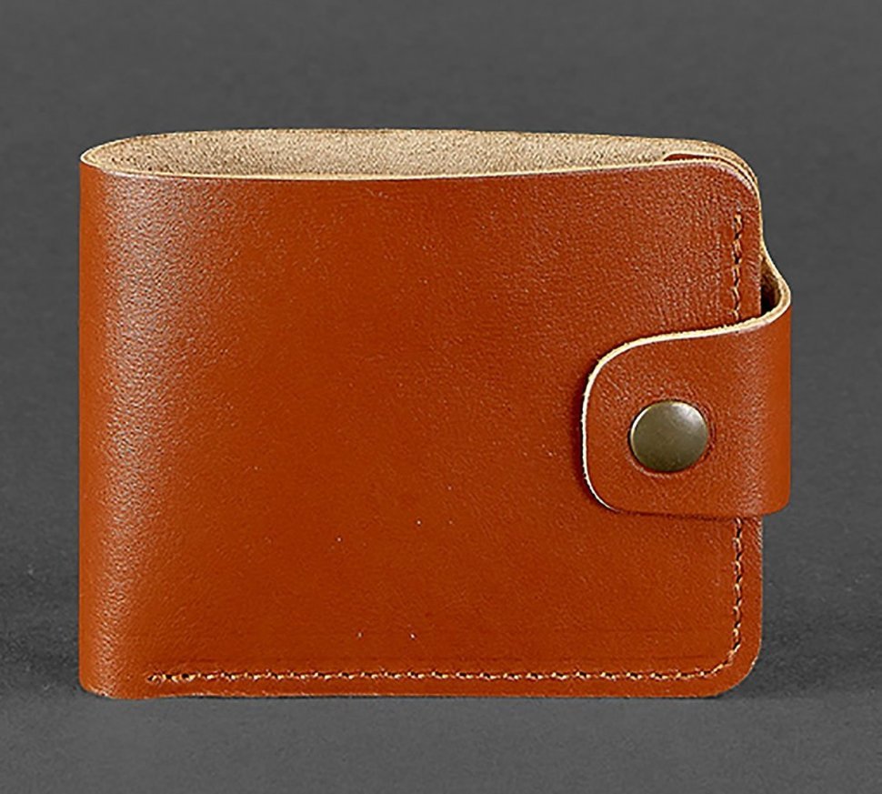 Невелике портмоне світло-коричневого кольору з натуральної шкіри BlankNote (12571)