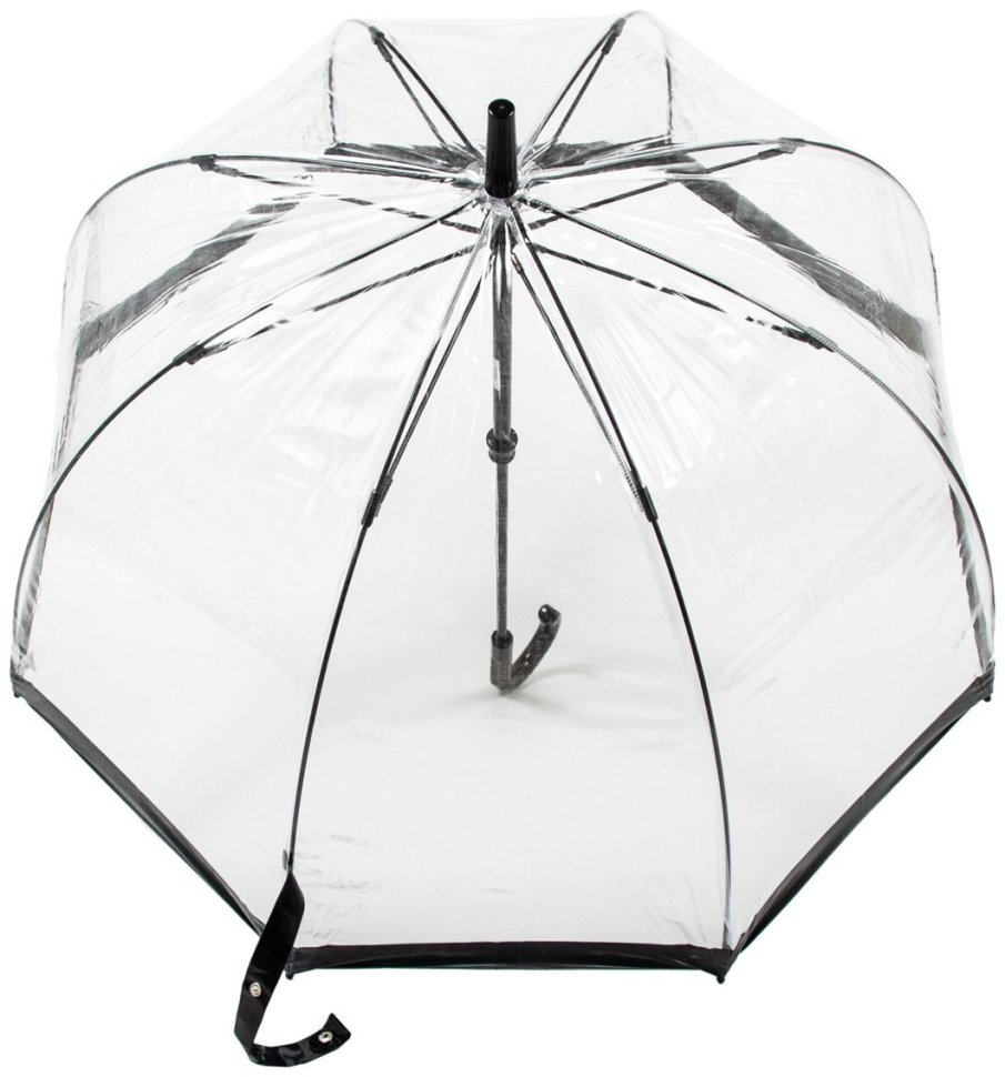Зонт-трость женский Fulton Birdcage-1 L041 Black (Механика, прозрачный с черными вставками) 93791 modnotak фото №6