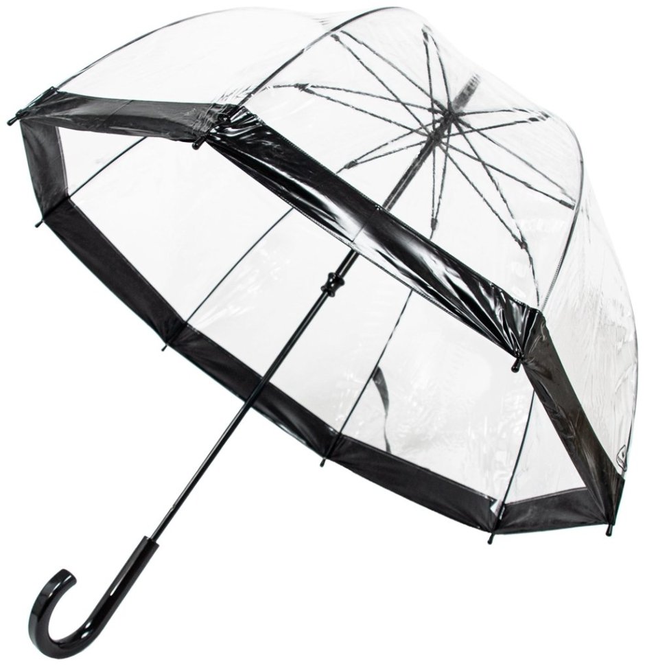 Зонт-трость женский Fulton Birdcage-1 L041 Black (Механика, прозрачный с черными вставками) 93791 modnotak фото №7