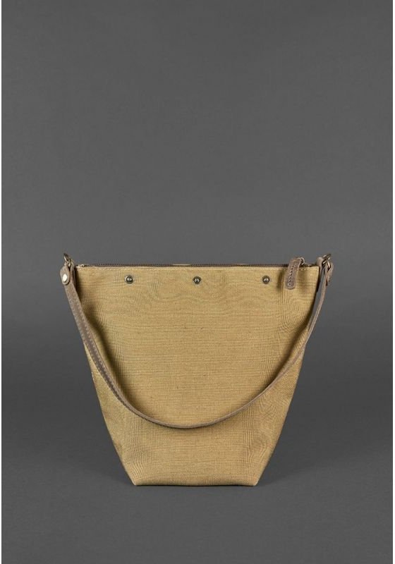 Просторная сумка на плечо из винтажной кожи темно-коричневого цвета BlankNote Пазл M (12765)
