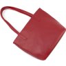 Красная женская сумка-шоппер из гладкой кожи с длинными ручками Grande Pelle (19073) - 6