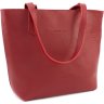 Красная женская сумка-шоппер из гладкой кожи с длинными ручками Grande Pelle (19073) - 1