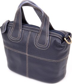 Синяя женская сумка на молнии из кожи флотар Vintage (20406)