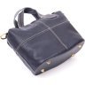 Синя жіноча сумка на блискавці зі шкіри флотар Vintage (20406) - 3