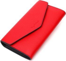 Просторный женский кошелек красно-черного цвета из натуральной кожи Tony Bellucci (2421974)