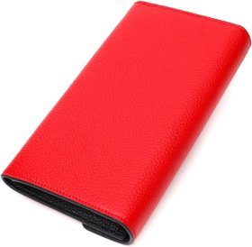 Просторий жіночий гаманець червоно-чорного кольору з натуральної шкіри Tony Bellucci (2421974)