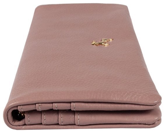 Місткий жіночий гаманець із шкіри флотар на кнопці з RFID-захистом Ashwood J56 94191 пудрового кольору modnotak фото №9