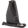 Стильная мужская сумка-слинг из натуральной кожи черного цвета H.T. Leather (64291) - 3