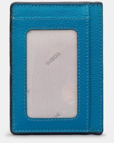Женский кардхолдер из натуральной фактурной кожи Yoshi 94391 синего цвета