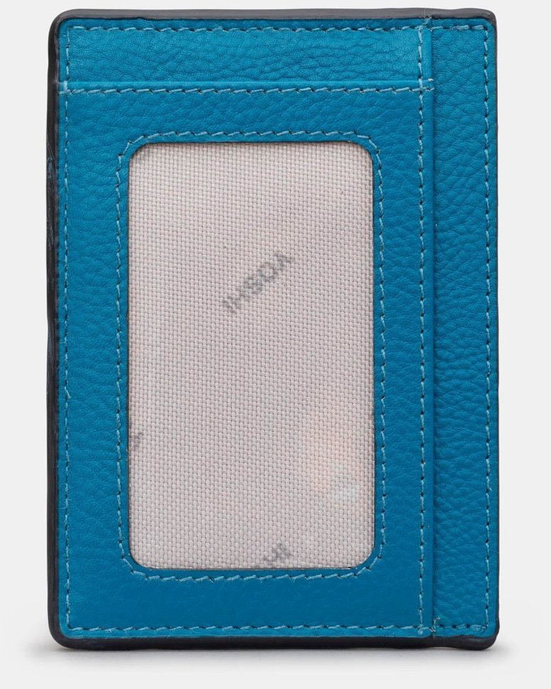 Женский кардхолдер из натуральной фактурной кожи Yoshi 94391 синего цвета modnotak фото №2