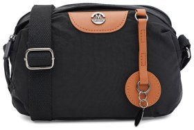 Жіноча сумка кросбоді із міцного текстилю через плече Monsen 104491 чорного кольору