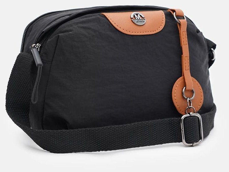 Жіноча сумка кросбоді із міцного текстилю через плече Monsen 104491 чорного кольору modnotak фото №2