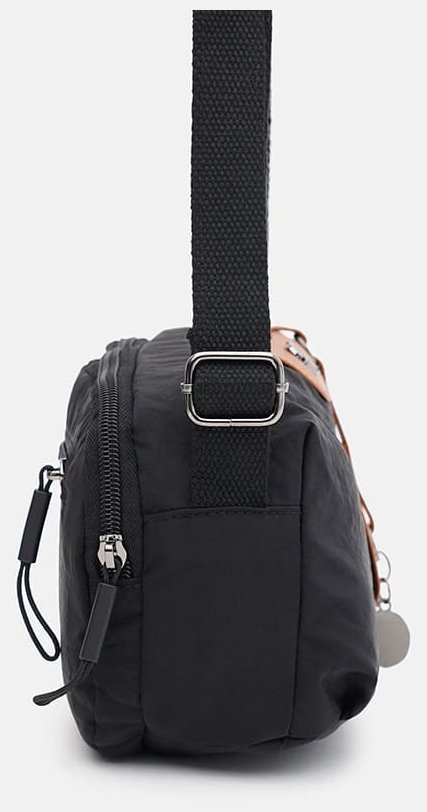 Жіноча сумка кросбоді із міцного текстилю через плече Monsen 104491 чорного кольору modnotak фото №4