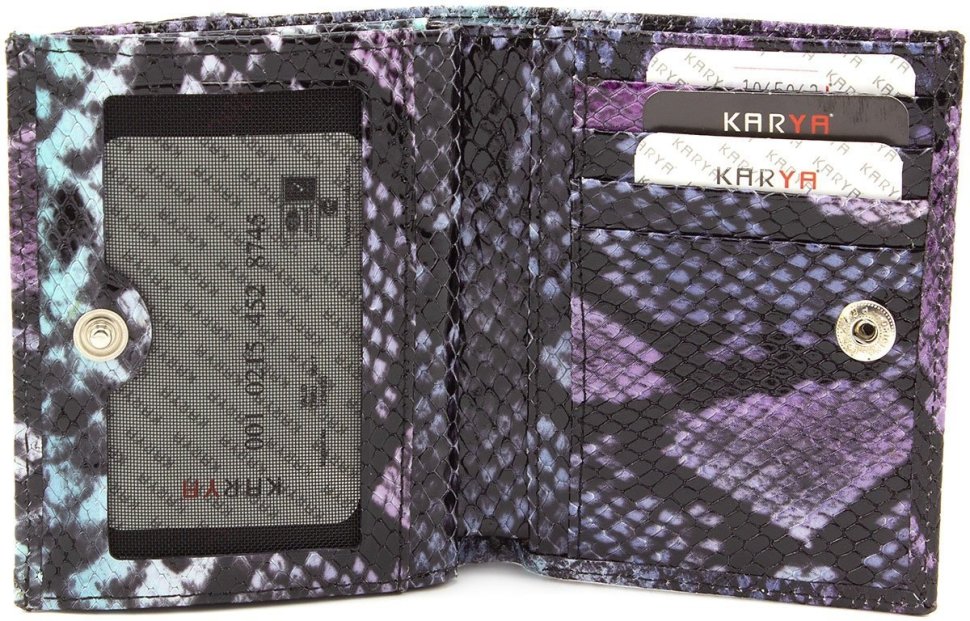 Оригінальний різнокольоровий жіночий гаманець з натуральної шкіри KARYA (1065-063)
