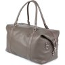 Сіра дорожня сумка великого розміру з натуральної шкіри SHVIGEL (00889) - 1