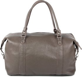 Сіра дорожня сумка великого розміру з натуральної шкіри SHVIGEL (00889)