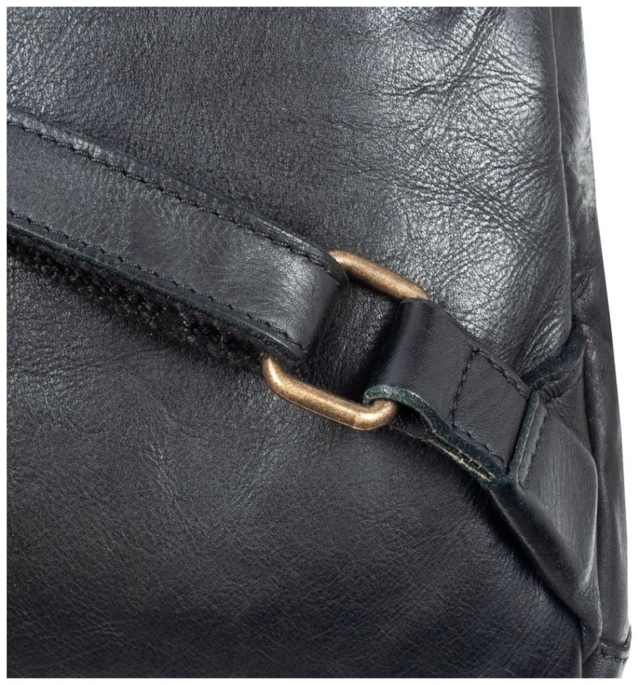 Мужской рюкзак из натуральной кожи на 1 отделение Ashwood Ruben черного цвета 94491 (Великобритания) modnotak фото №10