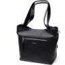 Черная женская кожаная сумка-шоппер с накладными карманами KARYA (2420877) - 2