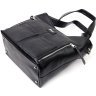 Чорна жіноча шкіряна сумка-шоппер з накладними кишенями KARYA (2420877) - 3