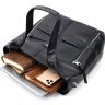 Черная женская кожаная сумка-шоппер с накладными карманами KARYA (2420877) - 8