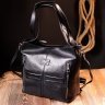 Чорна жіноча шкіряна сумка-шоппер з накладними кишенями KARYA (2420877) - 9