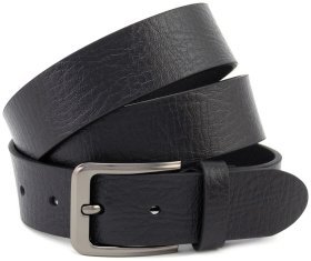 Классический мужской ремень из итальянской кожи Gherardini 40811 черный