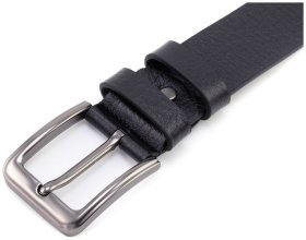 Классический мужской ремень из итальянской кожи Gherardini 40811 черный