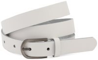 Женский узкий ремень из натуральной кожи белого цвета Sergio Torri (25019)