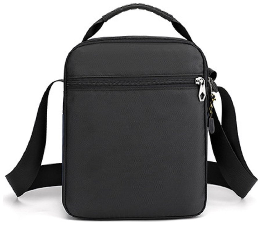 Вместительная мужская сумка барсетка из прочного текстиля через плечо Confident черного цвета 95491 modnotak фото №6