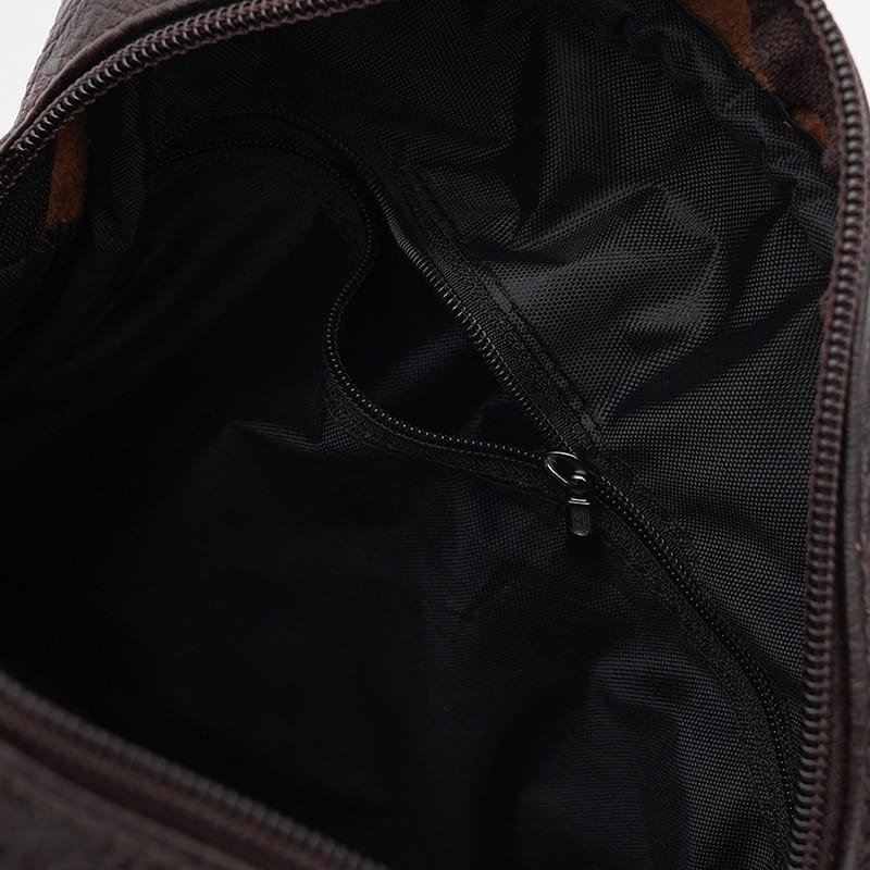 Невелика чоловіча шкіряна сумка-планшет темно-коричневого через плече Keizer (55991)