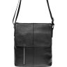 Добротная мужская сумка-планшет на плечо из натуральной кожи черного окраса Borsa Leather (21322) - 2
