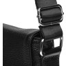 Добротная мужская сумка-планшет на плечо из натуральной кожи черного окраса Borsa Leather (21322) - 6