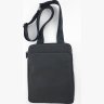 Мужская кожаная сумка на два отделения черного цвета VATTO (12132) - 6