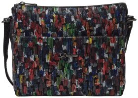 Яскрава жіноча сумка з натуральної шкіри через плече Desisan 107091 різнокольорова
