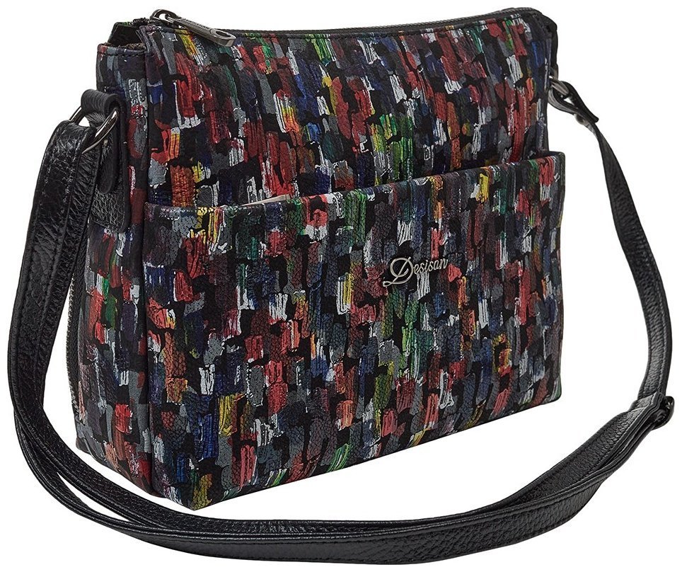 Яркая женская сумка из натуральной кожи через плечо Desisan 107091 разноцветная modnotak фото №3
