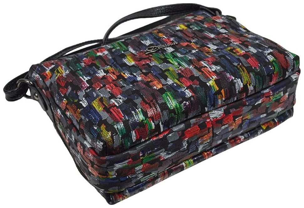 Яркая женская сумка из натуральной кожи через плечо Desisan 107091 разноцветная modnotak фото №4