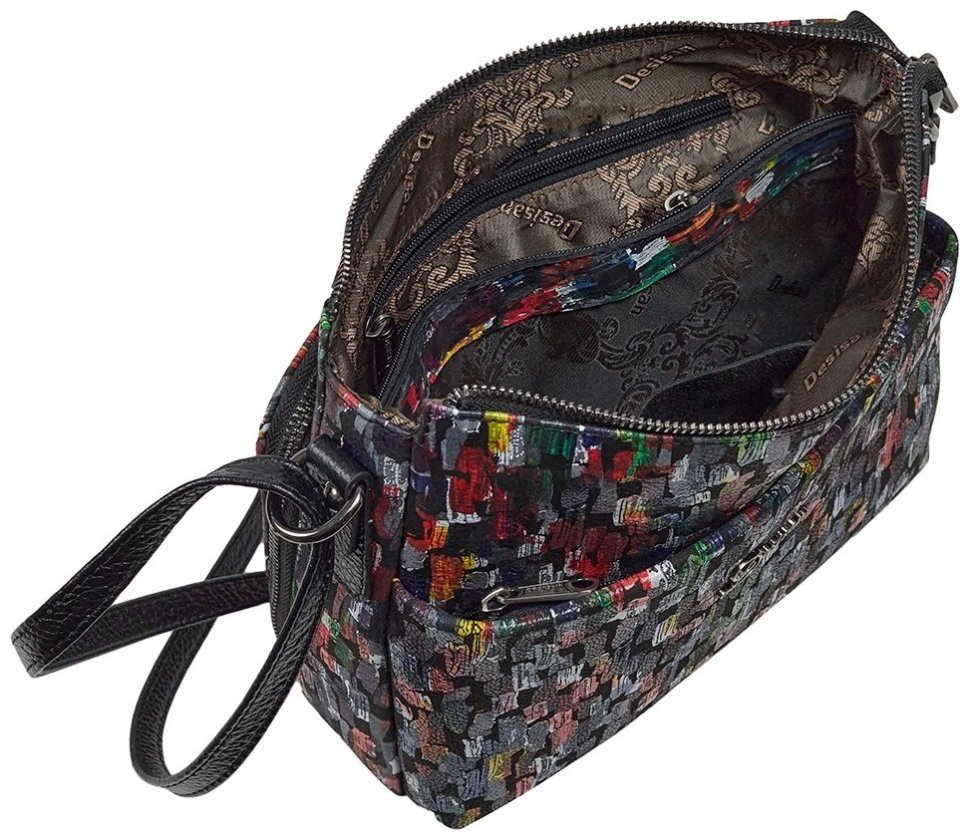 Яркая женская сумка из натуральной кожи через плечо Desisan 107091 разноцветная modnotak фото №6