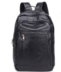 Великий чоловічий шкіряний рюкзак чорного кольору Keizer (57191)