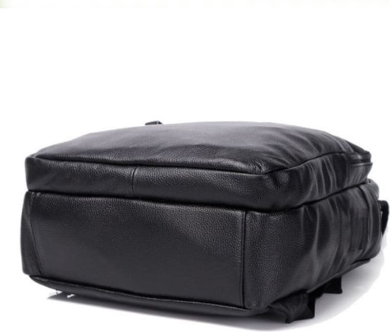 Большой мужской кожаный рюкзак черного цвета Keizer (57191)